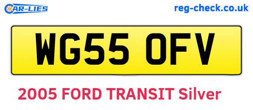WG55OFV are the vehicle registration plates.