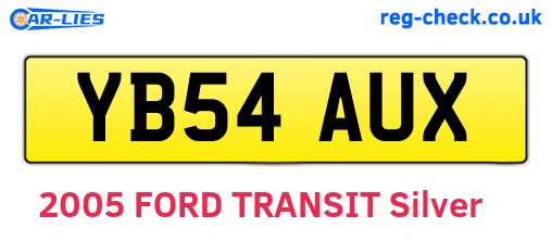 YB54AUX are the vehicle registration plates.