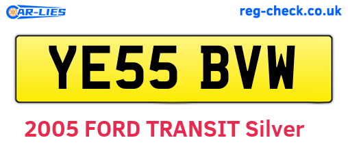YE55BVW are the vehicle registration plates.
