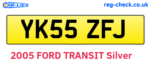 YK55ZFJ are the vehicle registration plates.