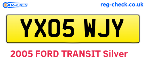 YX05WJY are the vehicle registration plates.