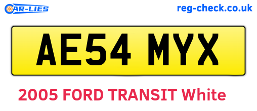 AE54MYX are the vehicle registration plates.