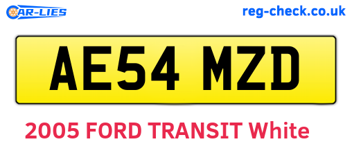 AE54MZD are the vehicle registration plates.