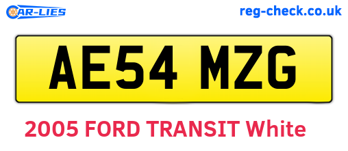 AE54MZG are the vehicle registration plates.