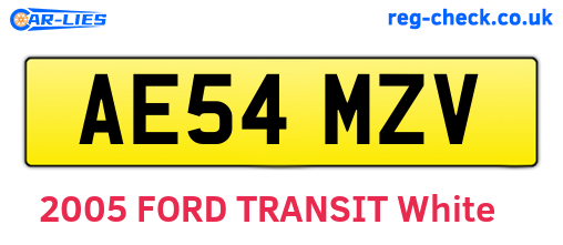 AE54MZV are the vehicle registration plates.