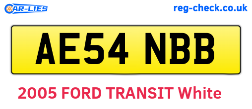 AE54NBB are the vehicle registration plates.
