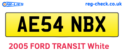 AE54NBX are the vehicle registration plates.