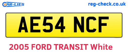 AE54NCF are the vehicle registration plates.