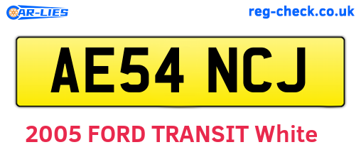 AE54NCJ are the vehicle registration plates.
