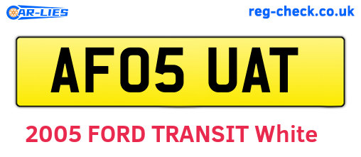 AF05UAT are the vehicle registration plates.