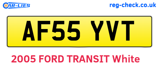 AF55YVT are the vehicle registration plates.