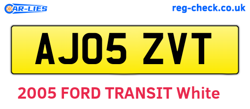AJ05ZVT are the vehicle registration plates.