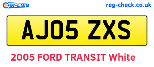 AJ05ZXS are the vehicle registration plates.