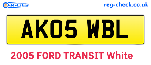 AK05WBL are the vehicle registration plates.
