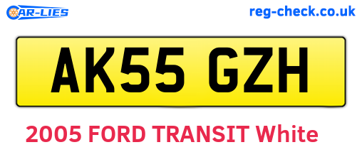 AK55GZH are the vehicle registration plates.