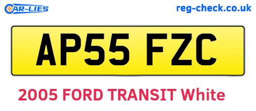 AP55FZC are the vehicle registration plates.