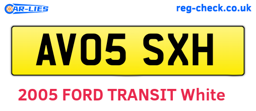 AV05SXH are the vehicle registration plates.