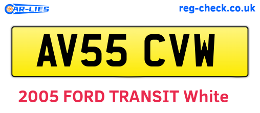 AV55CVW are the vehicle registration plates.