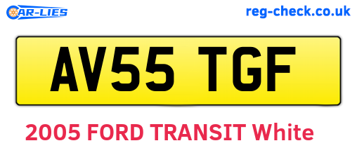 AV55TGF are the vehicle registration plates.