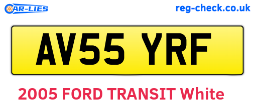 AV55YRF are the vehicle registration plates.