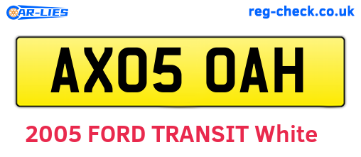 AX05OAH are the vehicle registration plates.