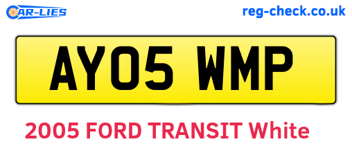 AY05WMP are the vehicle registration plates.
