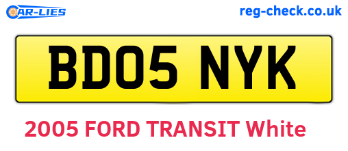 BD05NYK are the vehicle registration plates.
