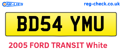 BD54YMU are the vehicle registration plates.