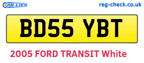 BD55YBT are the vehicle registration plates.