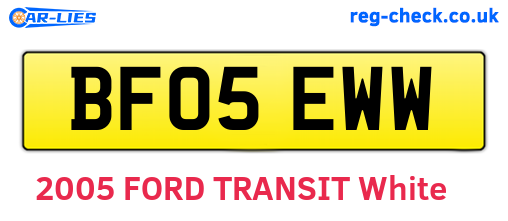 BF05EWW are the vehicle registration plates.