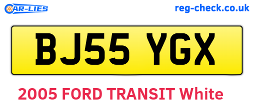 BJ55YGX are the vehicle registration plates.