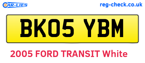 BK05YBM are the vehicle registration plates.