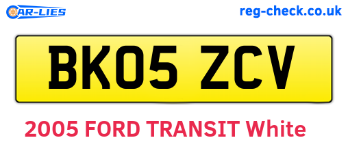 BK05ZCV are the vehicle registration plates.