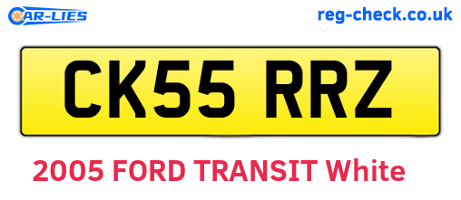 CK55RRZ are the vehicle registration plates.