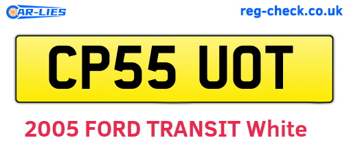 CP55UOT are the vehicle registration plates.