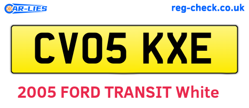 CV05KXE are the vehicle registration plates.