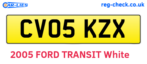CV05KZX are the vehicle registration plates.