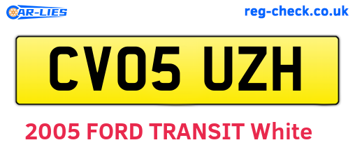 CV05UZH are the vehicle registration plates.