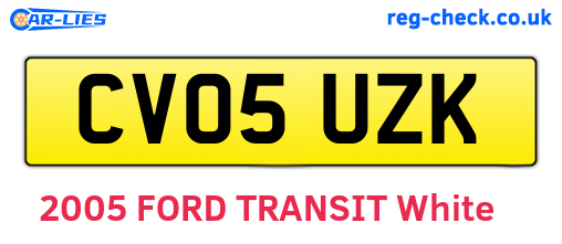 CV05UZK are the vehicle registration plates.