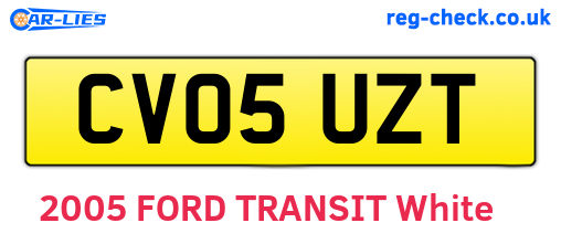 CV05UZT are the vehicle registration plates.