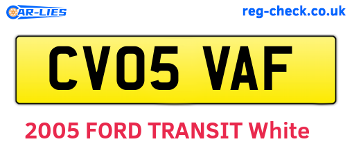 CV05VAF are the vehicle registration plates.