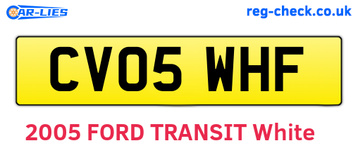 CV05WHF are the vehicle registration plates.
