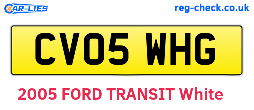 CV05WHG are the vehicle registration plates.