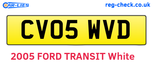 CV05WVD are the vehicle registration plates.