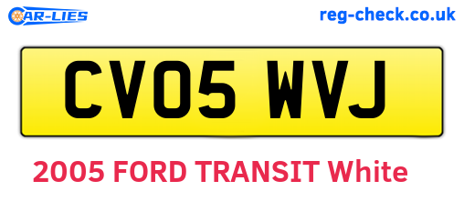 CV05WVJ are the vehicle registration plates.