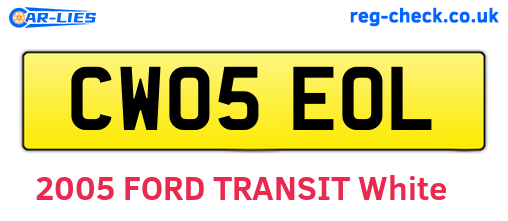 CW05EOL are the vehicle registration plates.