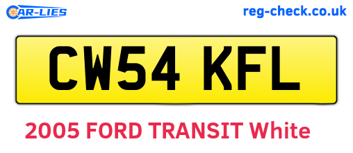 CW54KFL are the vehicle registration plates.
