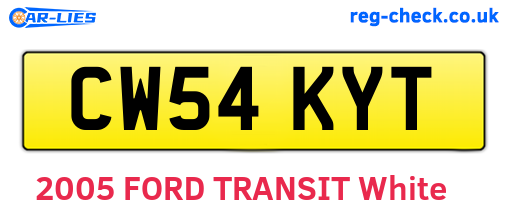 CW54KYT are the vehicle registration plates.