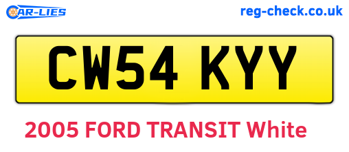 CW54KYY are the vehicle registration plates.