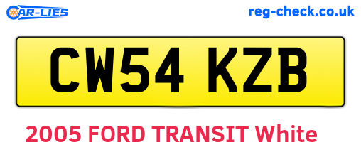 CW54KZB are the vehicle registration plates.